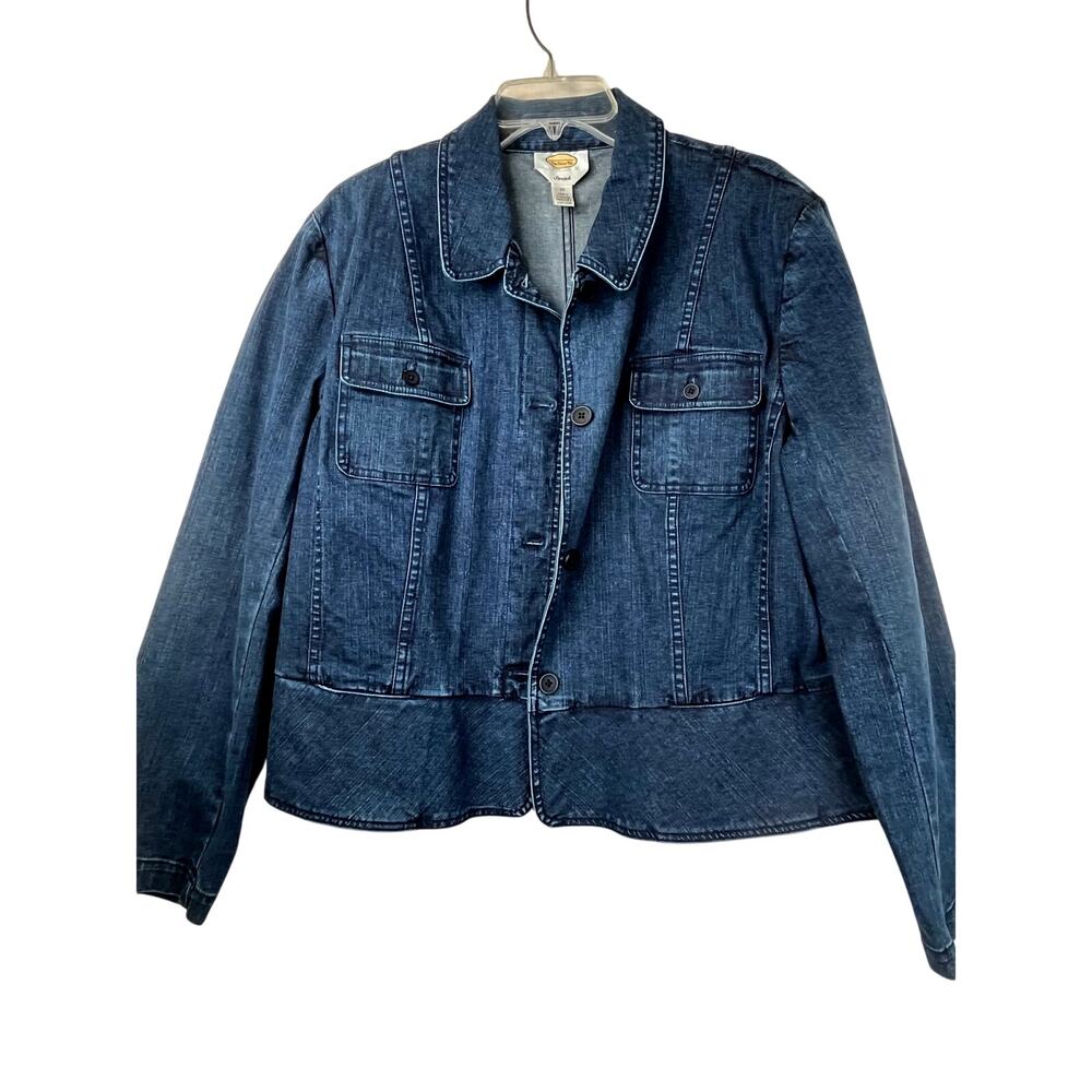 Talbots stretch denim button front jacket, size 20